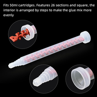 Buse de mélange statique RM12-26, tube de mélange de colle époxy AB à double cartouche 50 ml, distributeur d'adhésif à 26 éléments à pointe carrée