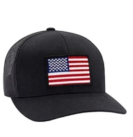 Parche de bandera personalizado 6 paneles Todo Negro ala curvada gorra de deporte al aire libre Vintage para hombre gorra de camionero de algodón clásico