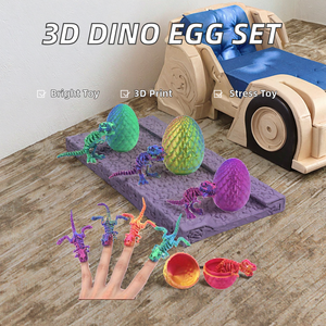 Ingrosso 3D Set di uova di dinosauro stampato in plastica Festival di pasqua decorazione e decompressione giocattolo per bambini con draghi - Product Image 2