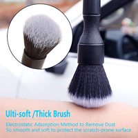 Kit de brosses de nettoyage de voiture extra douces, outil de nettoyage de voiture sans rayures, 2 brosses antidérapantes pour le nettoyage intérieur de la voiture