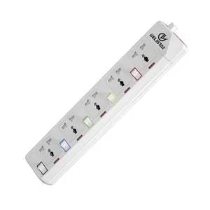 5 outlet 2m white universal standard individual switch power strip Multi-function electric extension plug and socket