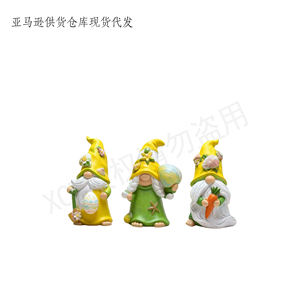 Estatuas de Gnomos de Pascua Hechas a Mano en Poliresina con Conejitos y Huevos. Artículos Coleccionables Encantadores para las Festividades y Decoración de Pascua - Product Image 6