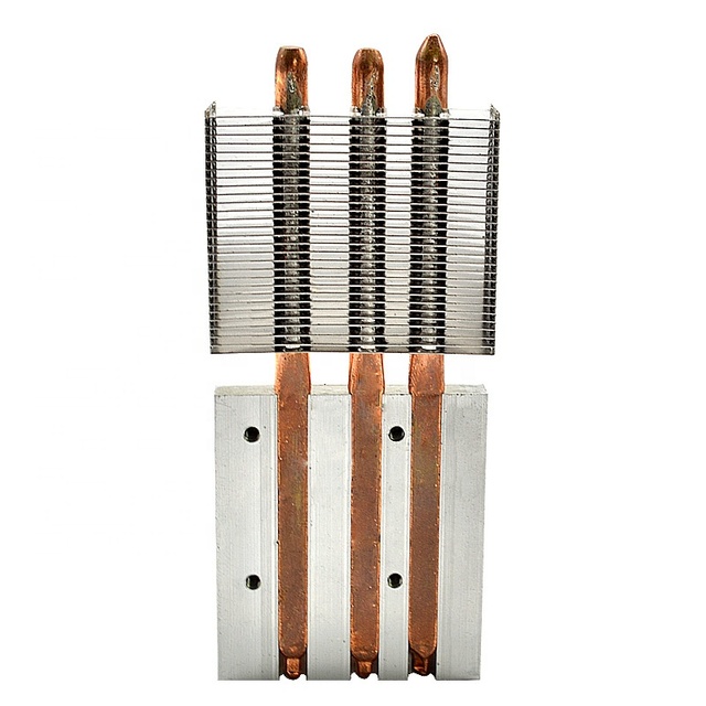 OEM Custom Dongguan Supplier Aluminum T6 6063 Silver Color Copper Heat Pipe Pre Drilled Passive Radiator Module Assembly