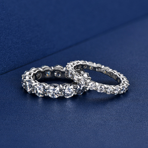 In Offerta Speciale Anello Tennis Eternity Classico da Donna in Argento Sterling 925 con Moissanite Personalizzata da 5mm e 0,5 Carati - Product Image 6