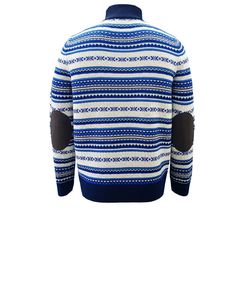 Suéter de punto Fair Isle con media cremallera para hombre, jersey nórdico de invierno, suéter navideño - Product Image 2