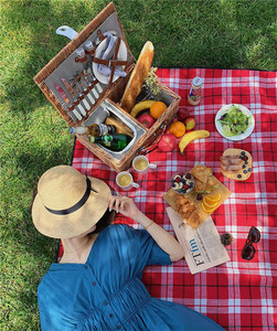 Cesta <span class=keywords><strong>Wilow</strong></span> para Picnic, cestas pequeñas Rts de juguete para niñas, 4 con manta, platos de mimbre, cesto plegable, Comida, Estilo maleta de plástico - Product Image 3
