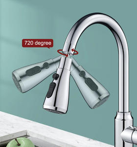 Robinet de salle de bains et de cuisine à deux vitesses à un bouton avec <span class=keywords><strong>bras</strong></span> de <span class=keywords><strong>douche</strong></span> anti-éclaboussures Accessoire <span class=keywords><strong>pour</strong></span> artefact d'eau à usage domestique - Product Image 3