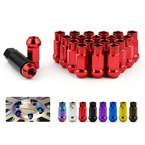 Écrous de roue en alliage d'aluminium MUTEKI M12x1.5 rouges pour amélioration de roues de voitures de course - Product Image 1