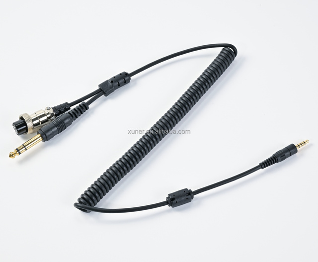 TRRSM to GX16-8F &TRS 6.35M Spiral Cable