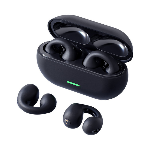 NEW Blue Tooth 5.3 Wireless Headphones T75 Clip Ear Music Noise Canceling Headset HD Call Sports Gaming Earphone