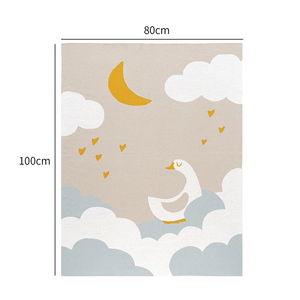 Couverture de conte de fées de style nouveau Mimixiong, motif lune et cygne blanc, couverture de sommeil pour enfants - Product Image 2