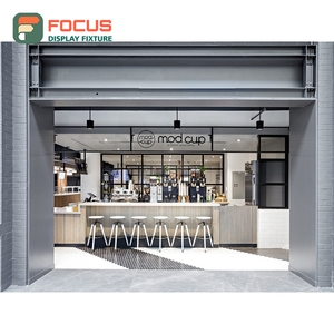 ตู้โชว์กาแฟแบบมืออาชีพ ลายไม้ ตู้วางมุม ตู้โชว์สินค้าร้านกาแฟ - Product Image 3