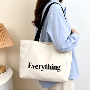 Hot Sales Eco Friendly Students School <b>Canvas</b> Shoulder Bag Large Travel Natural Cotton <b>Canvas</b> <b>Tote</b> Bag With Custom Letter Logo - Product Image 1
