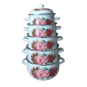 Bán Hot 806D Men Cookware Soong Nấu Ăn Nồi 5 Cái Tráng Men <span class=keywords><strong>Set</strong></span> - Product Image 2