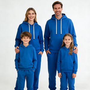 À la mode français éponge décontracté sweat famille vêtements maman et moi 100% coton pull sweat ensemble famille correspondant tenues - Product Image 1