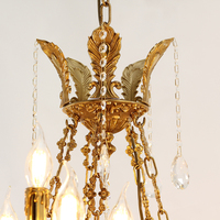Lustre LED artisanal à 21 lumières en laiton massif, style rococo français, avec pendentifs en cristal K9, blanc chaud 2700K, luxe pour plafond haut
