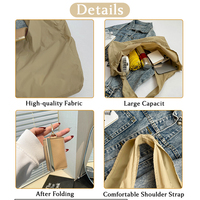 Bolsa de Hombro de Nailon Reciclado Plegable y Enrollable Personalizada, Nueva Llegada, Tamaño Mediano, para Uso Diario de Mujeres