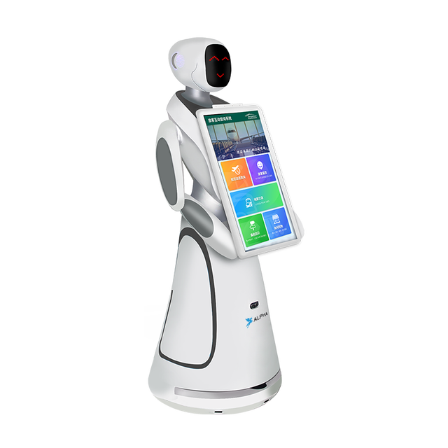 Amy AI Robot 20Ah Battery 10H Working Time 21.5 Inch Screen Guide Patrol Robot with Voice Control