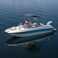 Bateau de sport certifié CE, nouveau design à double tête, 5,8 m (19 pieds), 8 places, siège en U, siège de conduite rotatif, bateau rapide de pêche