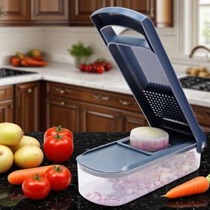 New 6 in 1 <b>Vegetable</b> Chopper Slicer Shredder Potato Onion Chopper Manual Multifunctional <b>Vegetable</b> and <b>Fruit</b> Cutter - Product Image 1