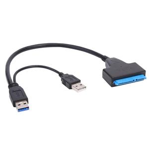 <span class=keywords><strong>Adaptador</strong></span> dual USB3.0 <span class=keywords><strong>a</strong></span> <span class=keywords><strong>SATA</strong></span> Notebook Cable <span class=keywords><strong>adaptador</strong></span> de disco duro compatible con SSD y 22 pines 2,5 "HHD y controlador de <span class=keywords><strong>DVD</strong></span> - Product Image 1