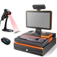 Terminal Punto de Venta Todo en Uno con Pantalla Táctil de 15.6 Pulgadas, Sistema Win10, Caja Registradora para Supermercado, Software S-DK