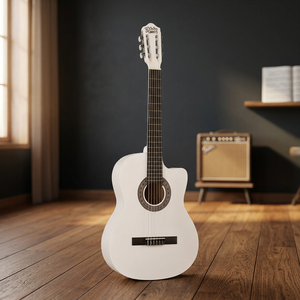 Guitarra Clásica Midex CG-390WH de 39 Pulgadas 4/4, Color Morado, con Varilla de Ajuste, Madera de Abeto, Cutaway, Acabado Brillante y Funda Acolchada - Product Image 3