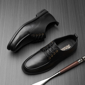 Premium Leather Men's Court Sneakers & Loafers-Breathable Arch Support Barefoot Design Lace-Up Closure - Product Image 1