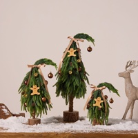 Nouvel arbre de Noël d'intérieur Amazon en PE à tronc courbé, décorations DIY, ornements de bureau épaissis, arbre miniature réaliste