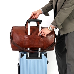 <span class=keywords><strong>Bolsa</strong></span> de traje de cuero PU de estilo retro al por mayor para zapatos plegables de <span class=keywords><strong>viaje</strong></span> de negocios con equipaje de mano - Product Image 3
