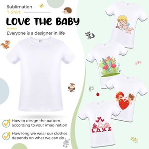T-shirts personnalisés unisexes pour filles et garçons, tailles 2T et 3T, blancs unis, pour enfants, t-shirts à sublimation, camisetas blancas para niños - Product Image 3