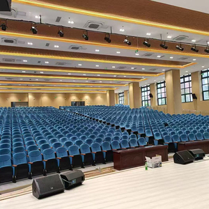 Sillas Plegables de Plástico PP con Patas de <span class=keywords><strong>Hierro</strong></span>, Color Azul, para Auditorio, Iglesia, Escuela, Teatro, Hogar y Oficina, Venta al Por Mayor - Product Image 3