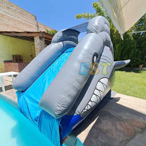 외부 상어 미니 풍선 수영장 슬라이드 풍선 부동 물 슬라이드 수영장을위한 풍선 물 슬라이드 재미있는 게임 - Product Image 4