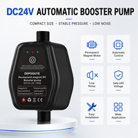 Pompa Booster Air Mini Rumah Tangga DC24V 100W Pompa Tekanan Otomatis untuk Pemanas Air Shower Keran Dapur Tekanan Air Rendah