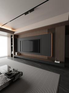 Modern <strong>Design</strong> Whole Wall Mounted <strong>TV</strong> <strong>Unit</strong> Stands Living Room Furniture Black <strong>TV</strong> Cabinets - Product Image 3