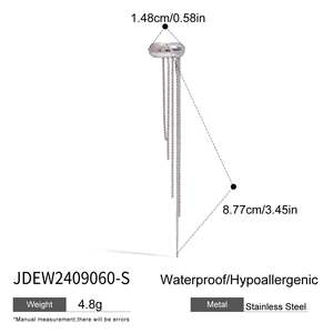 जे एंड डी गोल्ड स्टील रंगीन ट्रेंडिंग पंक शैली टासल कान क्लिप एक टुकड़ा कान - Product Image 6
