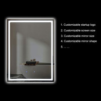 Miroir de salle de bain mural éclairé avec cadre en aluminium