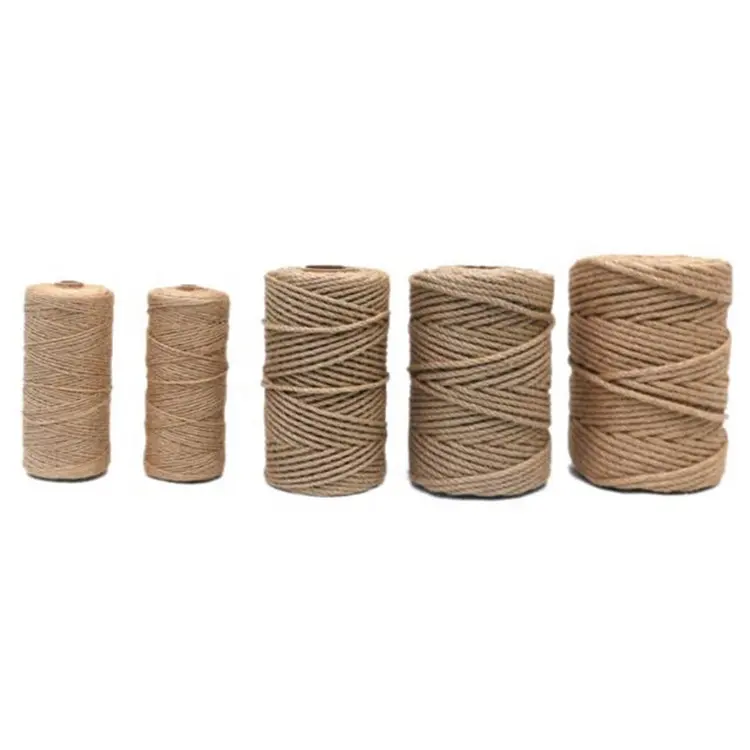 100m warna alami Bangladesh Jute Twine kemasan tali untuk mengikat tanaman rami benang benang