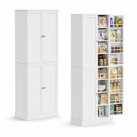 Buffet de rangement blanc à 4 portes en mélaminé pour cuisine, salle à manger, meuble de maison - Vente en gros