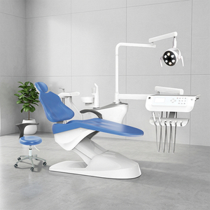 Sillón Dental Eléctrico de Plástico Azul con Escupidera Integrada, Unidad de Tratamiento para Hospitales y Clínicas - Product Image 1