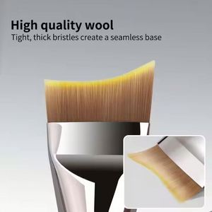 Brocha de Maquillaje Ultrafina con Hoja Inclinada, Material de Pelo Sintético, Logotipo Personalizado, Brocha Plana para Difuminar Base Líquida - Product Image 2