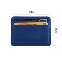 Portefeuille minimaliste en cuir fin, double poche pour cartes, porte-cartes de crédit portable, porte-carte d'identité unisexe, pochette pour cartes de poche