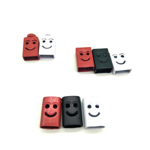 Terminales de cordón cuadrados de aleación con cara sonriente para uso en prendas, botones con ojales de estilo simple JK JT653 - Product Image 4