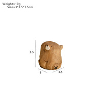 Figurine d'ours en bois sculptée à la main, statue d'ours en bois massif, ornement de bureau animalier mignon, décoration de tableau de bord de voiture, cadeau pour couple