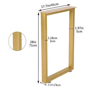 Pieds de table basse modernes en fer robuste, design carré, pour table à manger, salon, appartement - Product Image 3