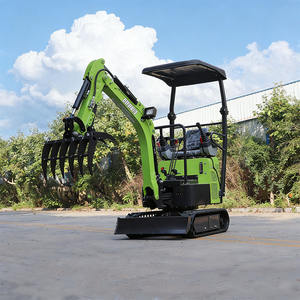 Mini-chargeuse compacte sur chenilles verte/jaune China Somate, excavatrice, certifiée CE EURO5 EPA pour moteur, PLC, boîte de vitesses, moteur, godet de 0,02 m³ - Product Image 1