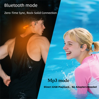 Casque à conduction osseuse sans fil de qualité supérieure V5.4-Étanche IPX8, Micro intégré Lecteur MP3 32 Go pour la natation et la course à pied