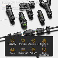 Connecteur Circulaire Étanche IP68 à Visser 2/3/4/5/6 Broches en Plastique pour Extérieur, Étanche IP68, Vente Chaude