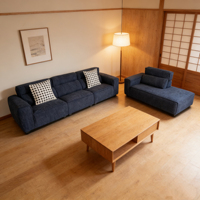 Ensemble de canapés en chenille minimaliste européen moderne - Écologique et durable pour les appartements urbains et les villas