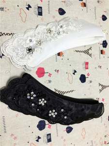 Delicado <span class=keywords><strong>collar</strong></span> de camisa desmontable de organza de doble capa con cuentas de diamantes de imitación de cristal - Product Image 2